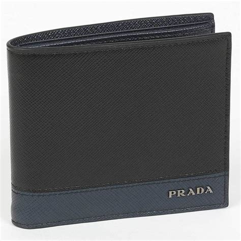 prada mens wallet blue|Prada saffiano card wallet.